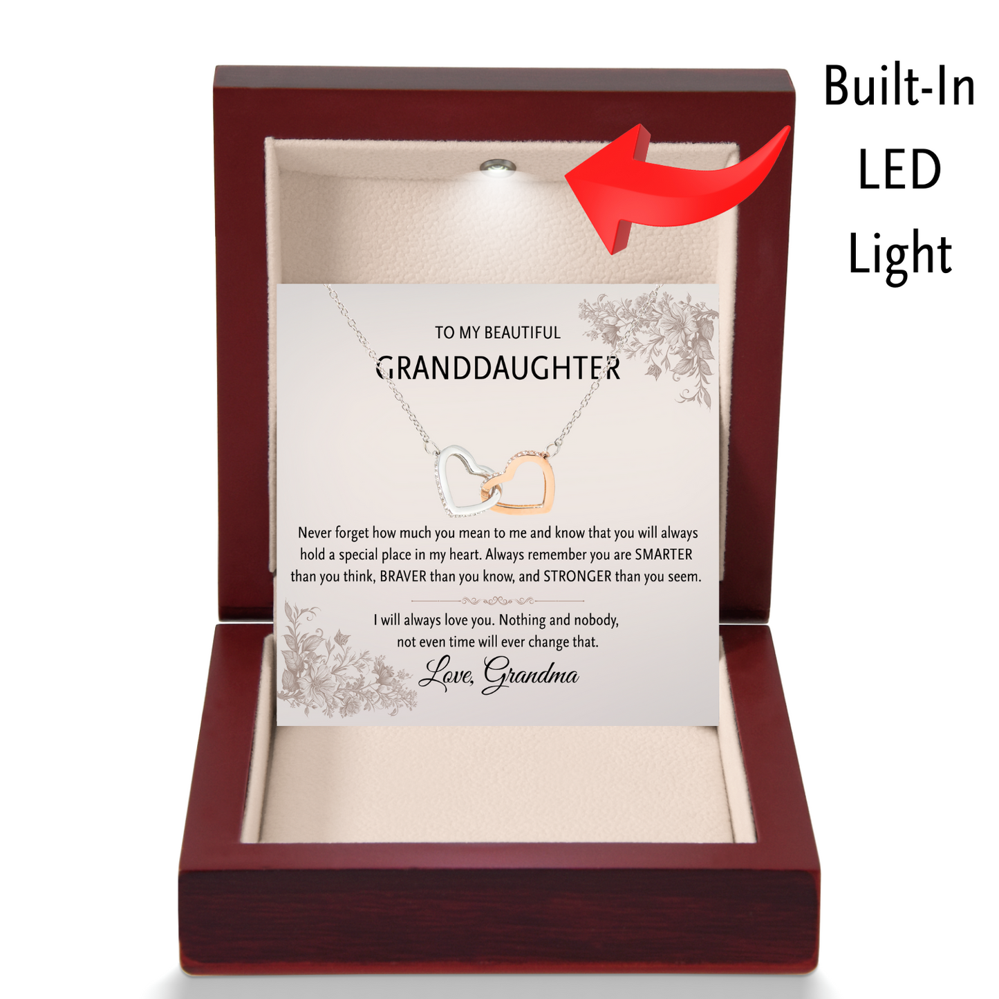 To My Granddaughter Interlocking Hearts Necklace – Meaningful Gift of Love & Connection