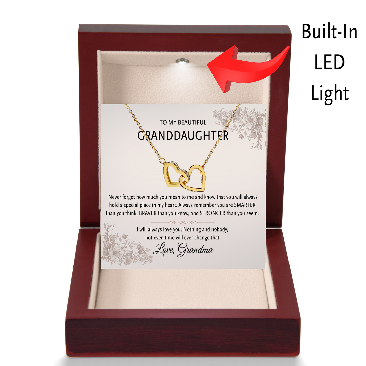 To My Granddaughter Interlocking Hearts Necklace – Meaningful Gift of Love & Connection