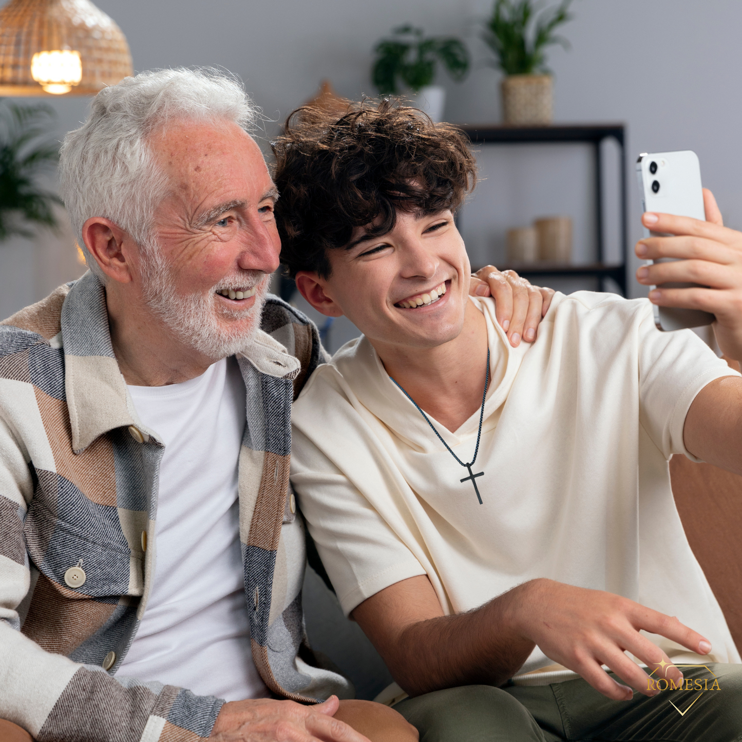 To My Grandson-Believe- Stainless Steel Cross Necklace