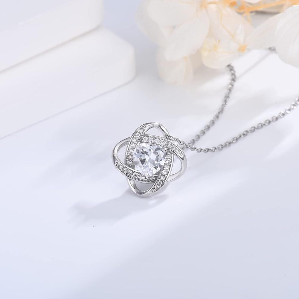 To My Daughter- Never Alone-Love Dad- Love Knot Necklace