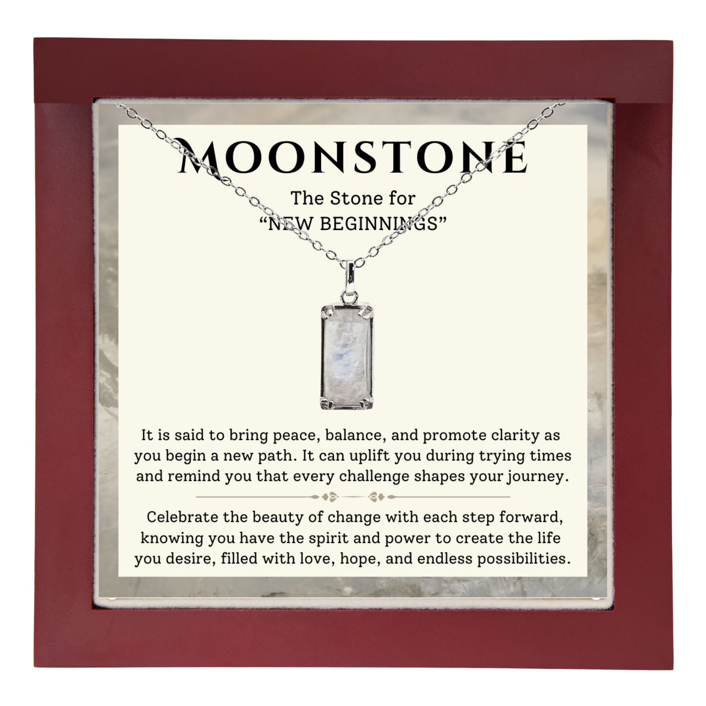 Real Genuine Moonstone - "Celebrate" Sterling Silver Pendent, with card