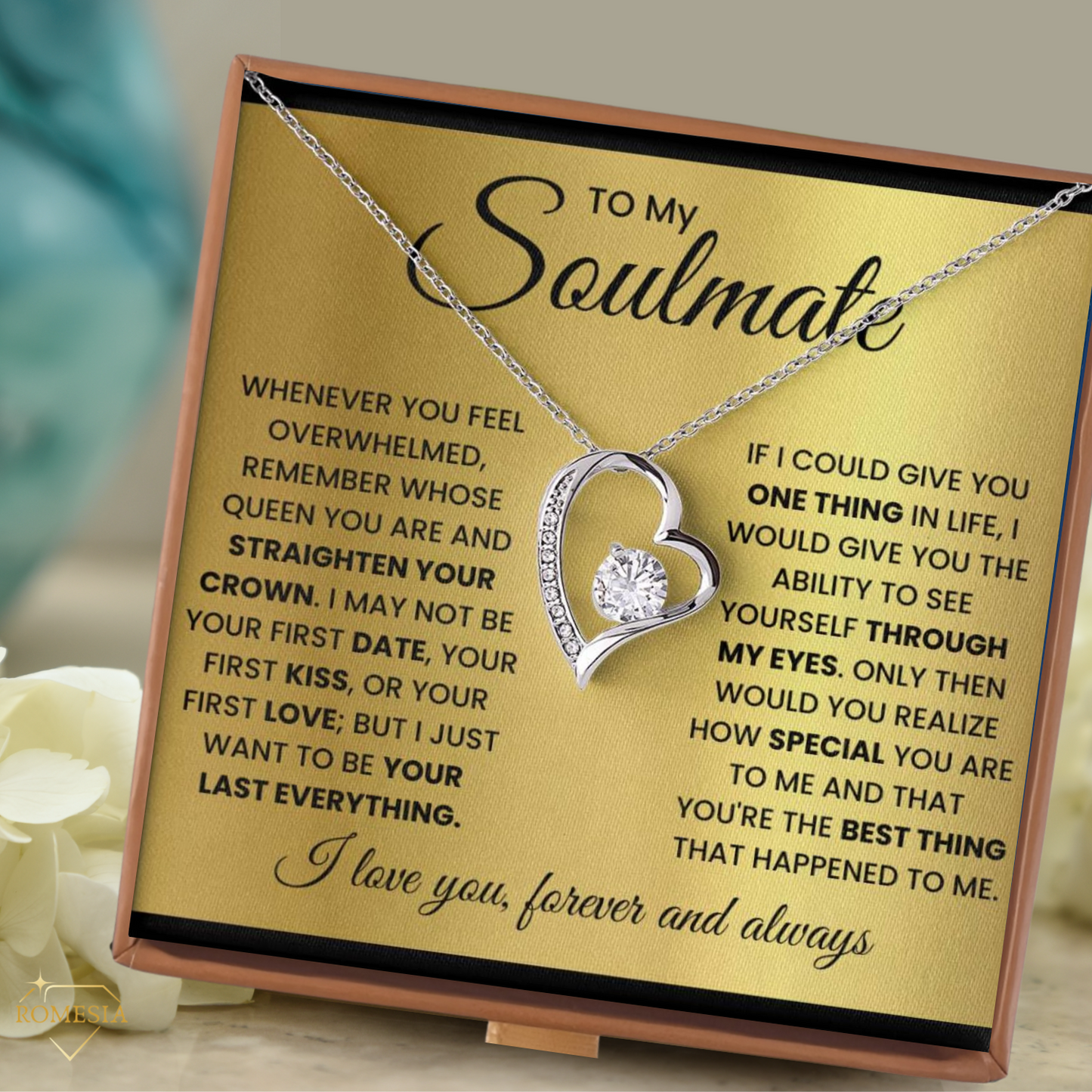 To My Soulmate-Queen- Forever Love Necklace