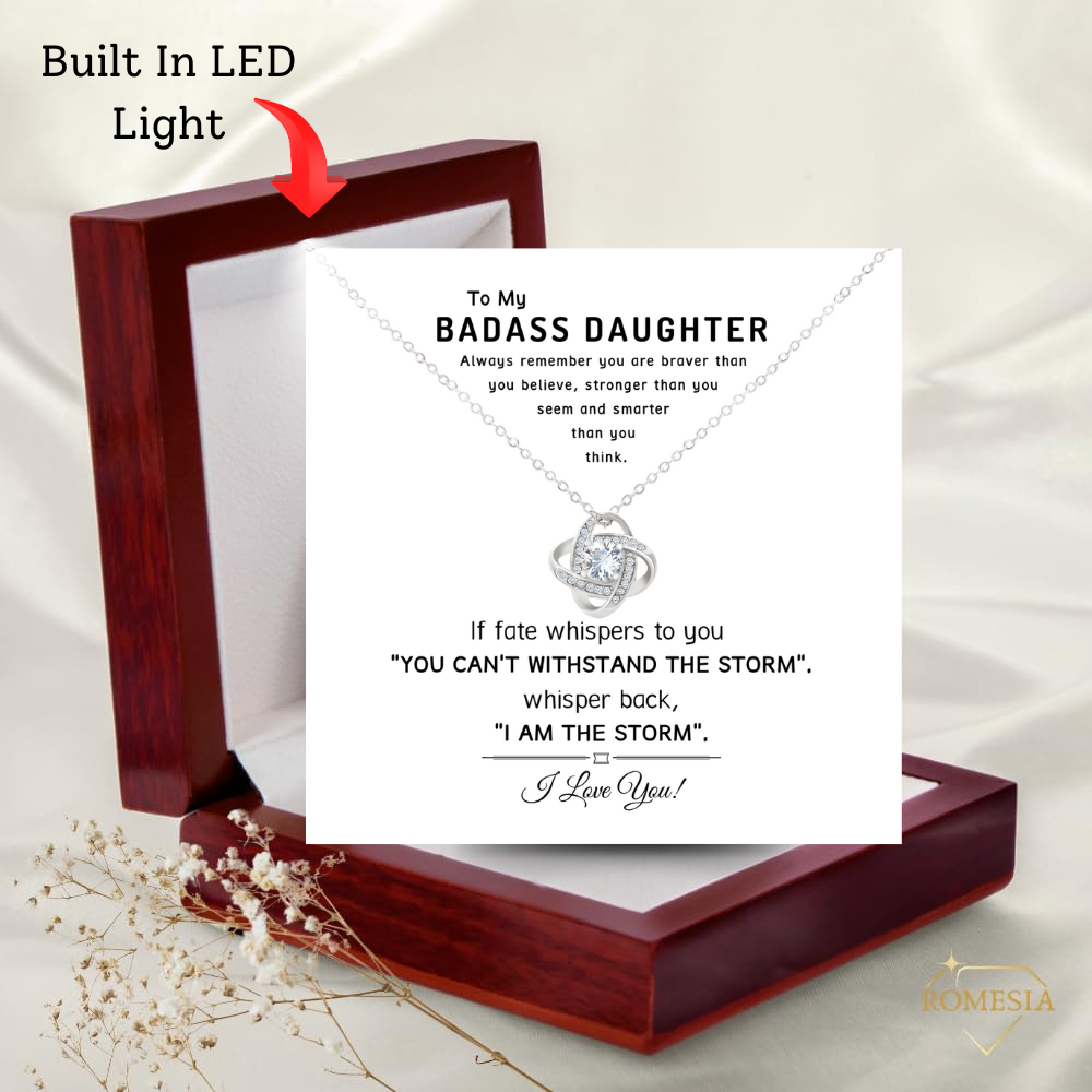 To My Badass Daughter- Love Knot Necklace