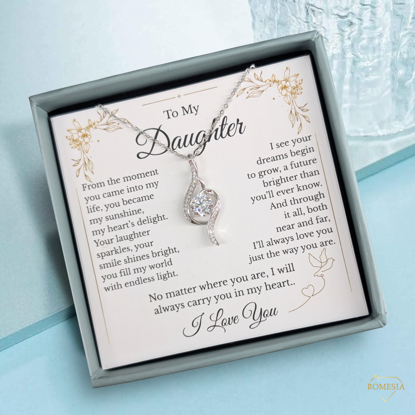 To My Daughter- Adoring Love Pendent- Endless Light