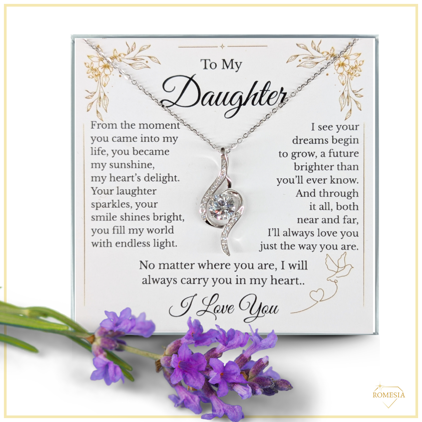 To My Daughter- Adoring Love Pendent- Endless Light