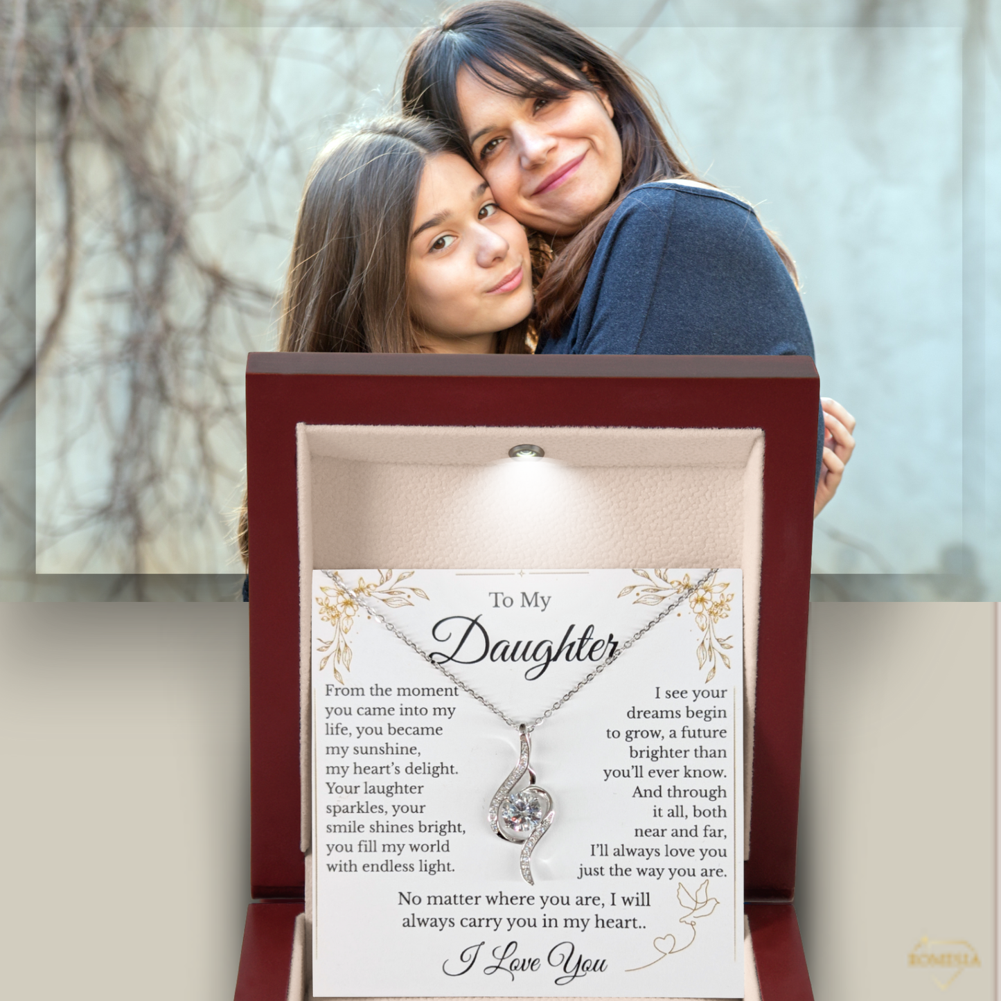 To My Daughter- Adoring Love Pendent- Endless Light