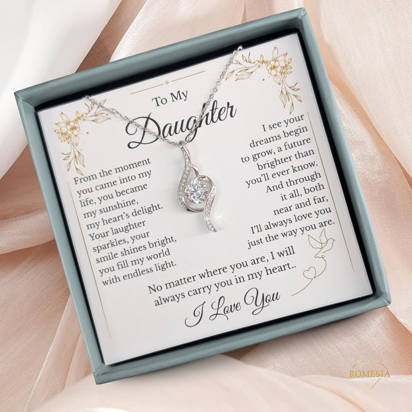 To My Daughter- Adoring Love Pendent- Endless Light