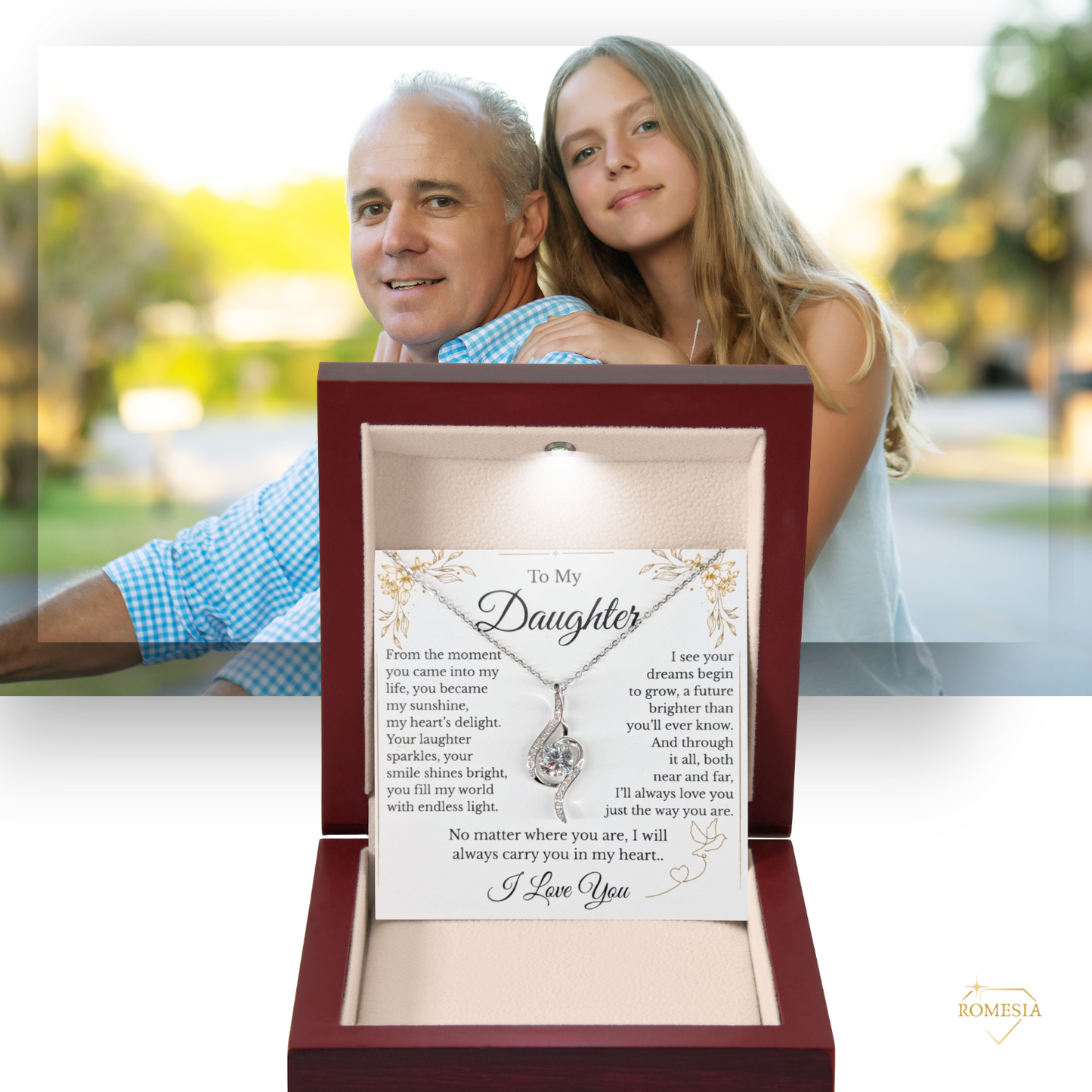 To My Daughter- Adoring Love Pendent- Endless Light