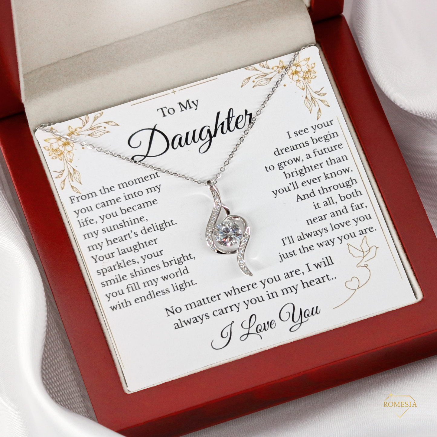 To My Daughter- Adoring Love Pendent- Endless Light