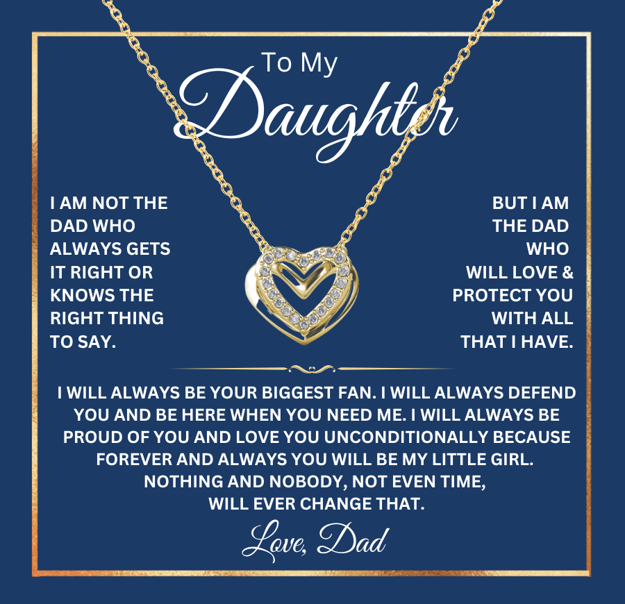 To My Daughter- Your Biggest Fan- Double Heart Pendent