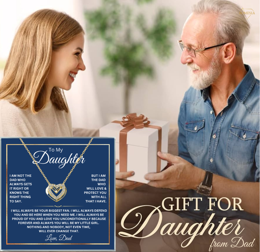 To My Daughter- Your Biggest Fan- Double Heart Pendent