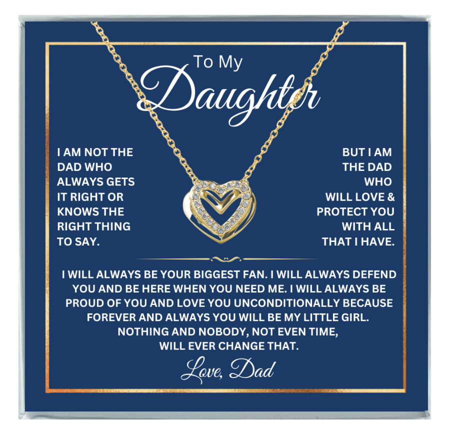 To My Daughter- Your Biggest Fan- Double Heart Pendent