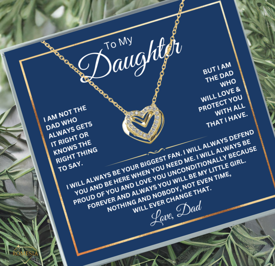 To My Daughter- Your Biggest Fan- Double Heart Pendent