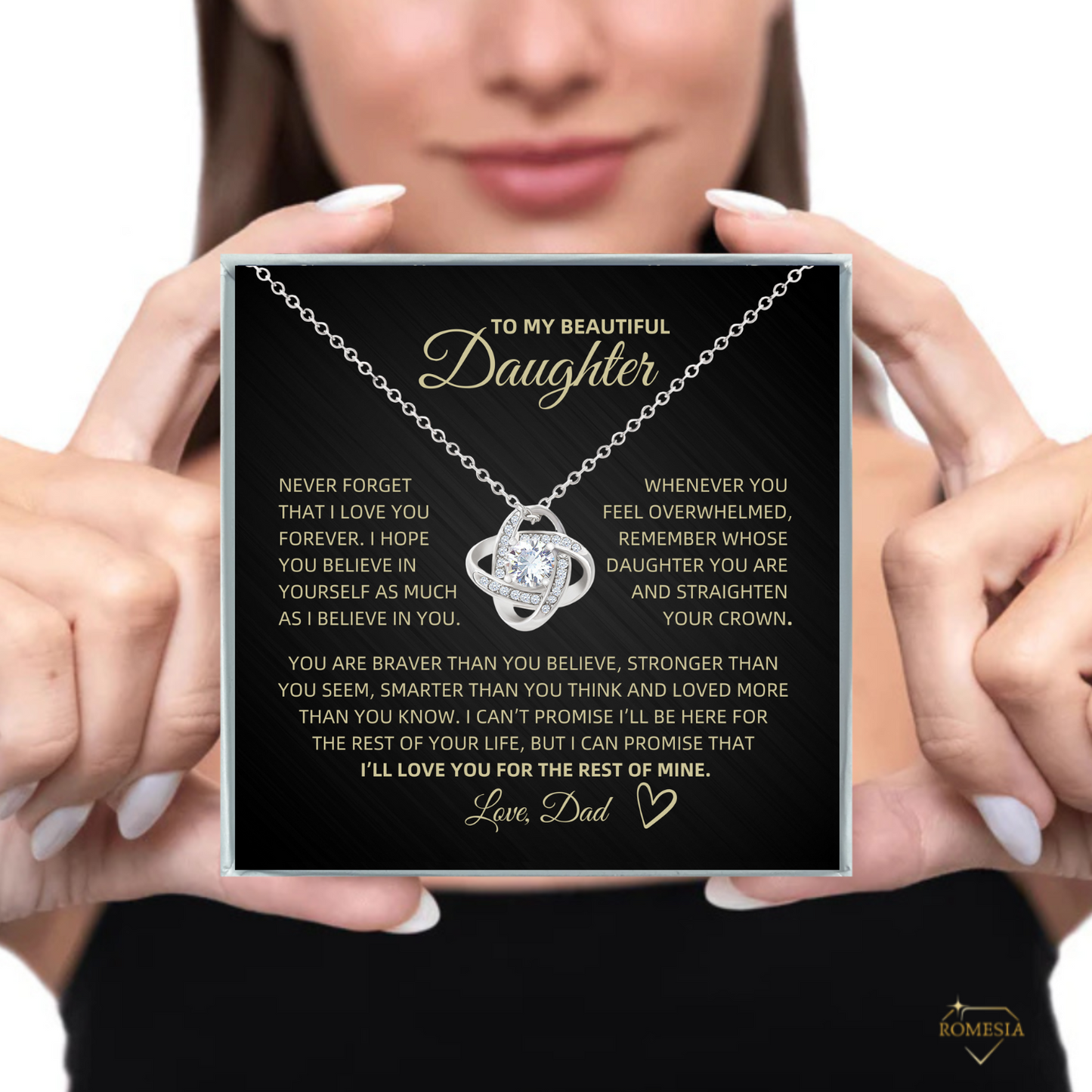 To My Beautiful Daughter- Crown- Forever Love Necklace