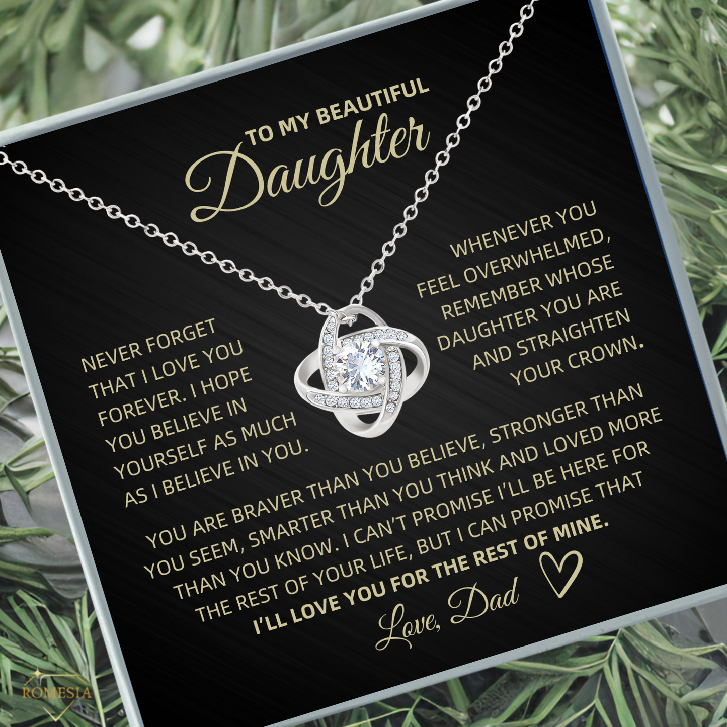 To My Beautiful Daughter- Crown- Forever Love Necklace
