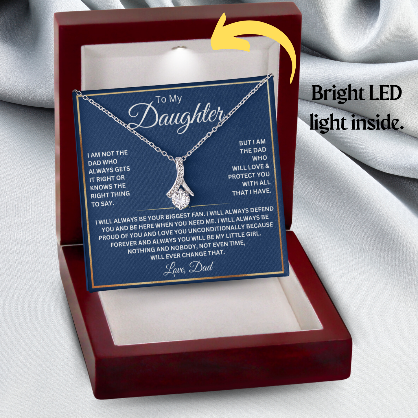 To My Daughter-Fan Ribbon-Alluring Beauty Necklace