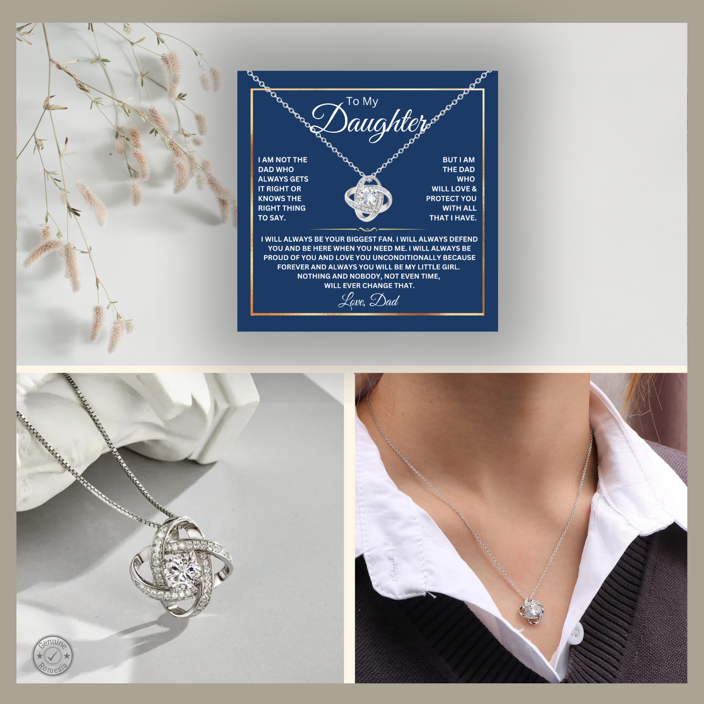 To My Daughter-Biggest Fan- Love Knot Necklace