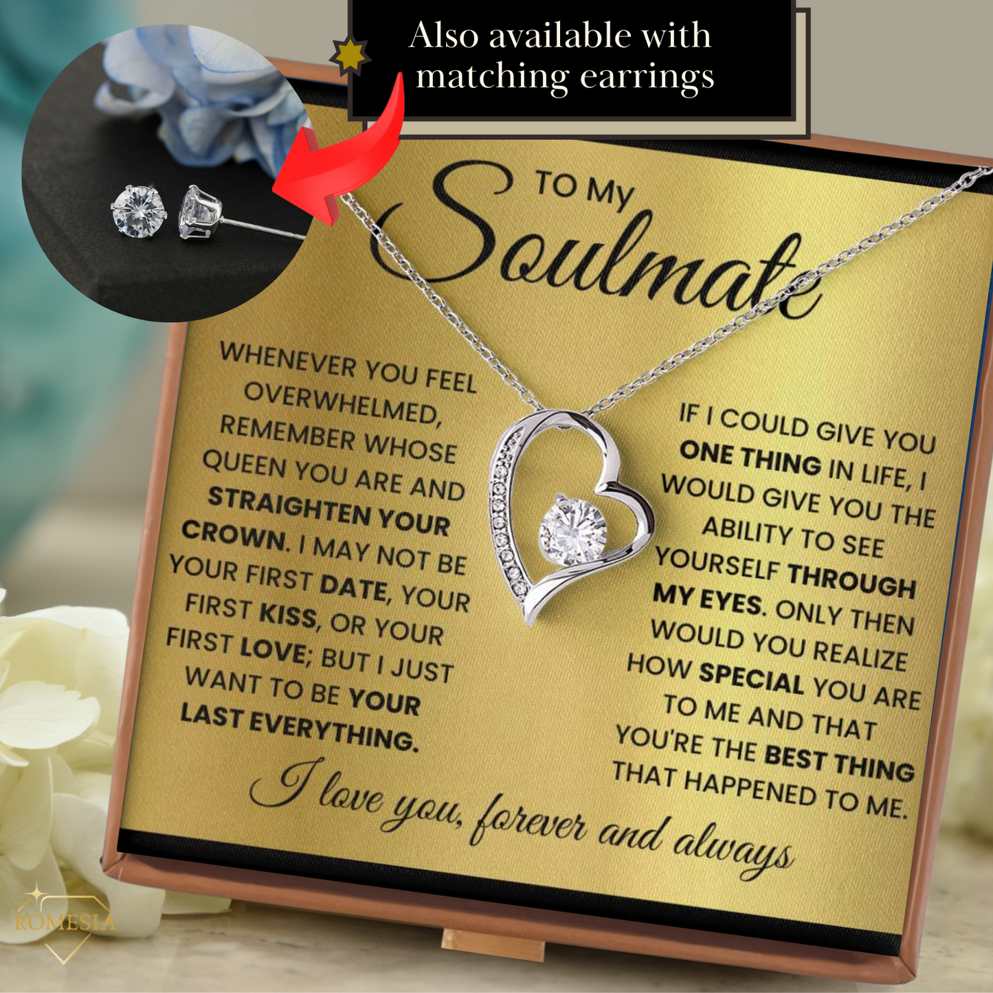 To My Soulmate-Queen- Forever Love Necklace