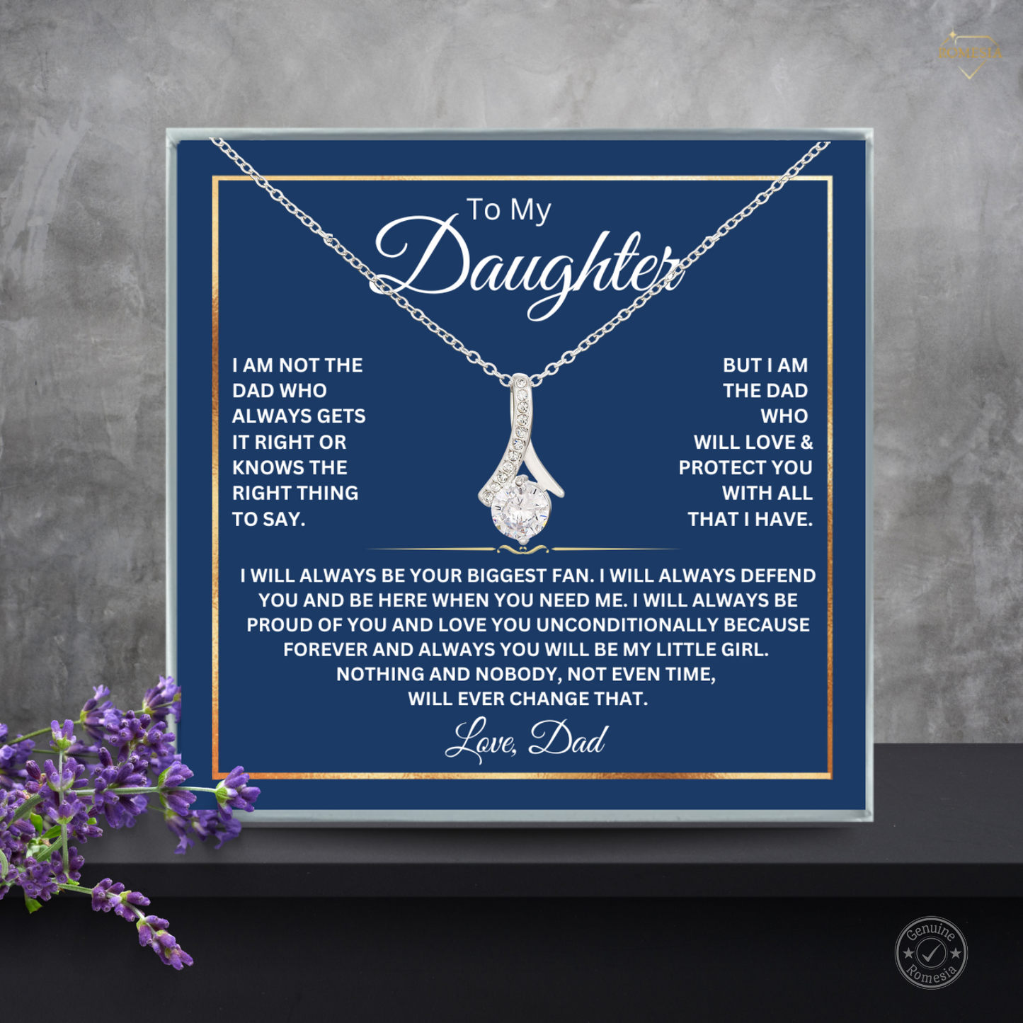 To My Daughter-Fan Ribbon-Alluring Beauty Necklace