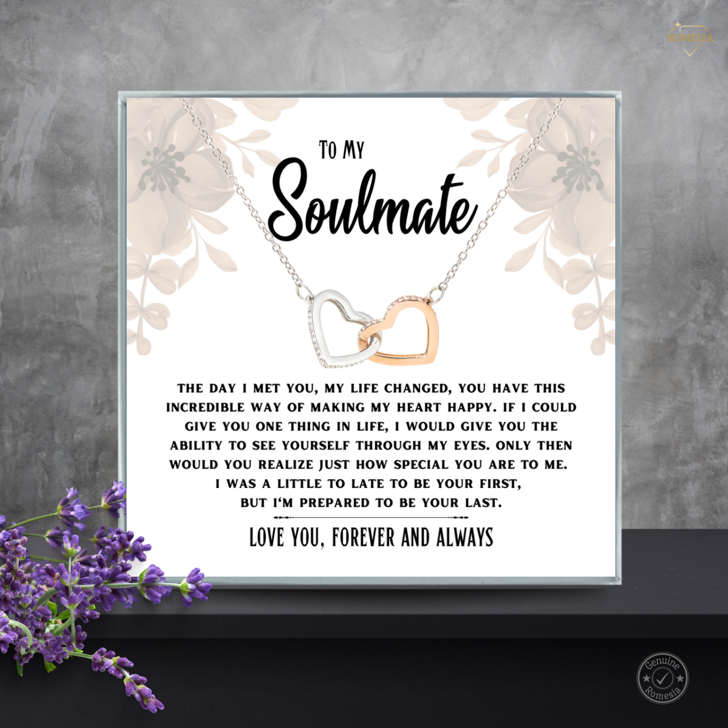 Soulmate-Prepared to be your last- Interlocking Hearts necklace