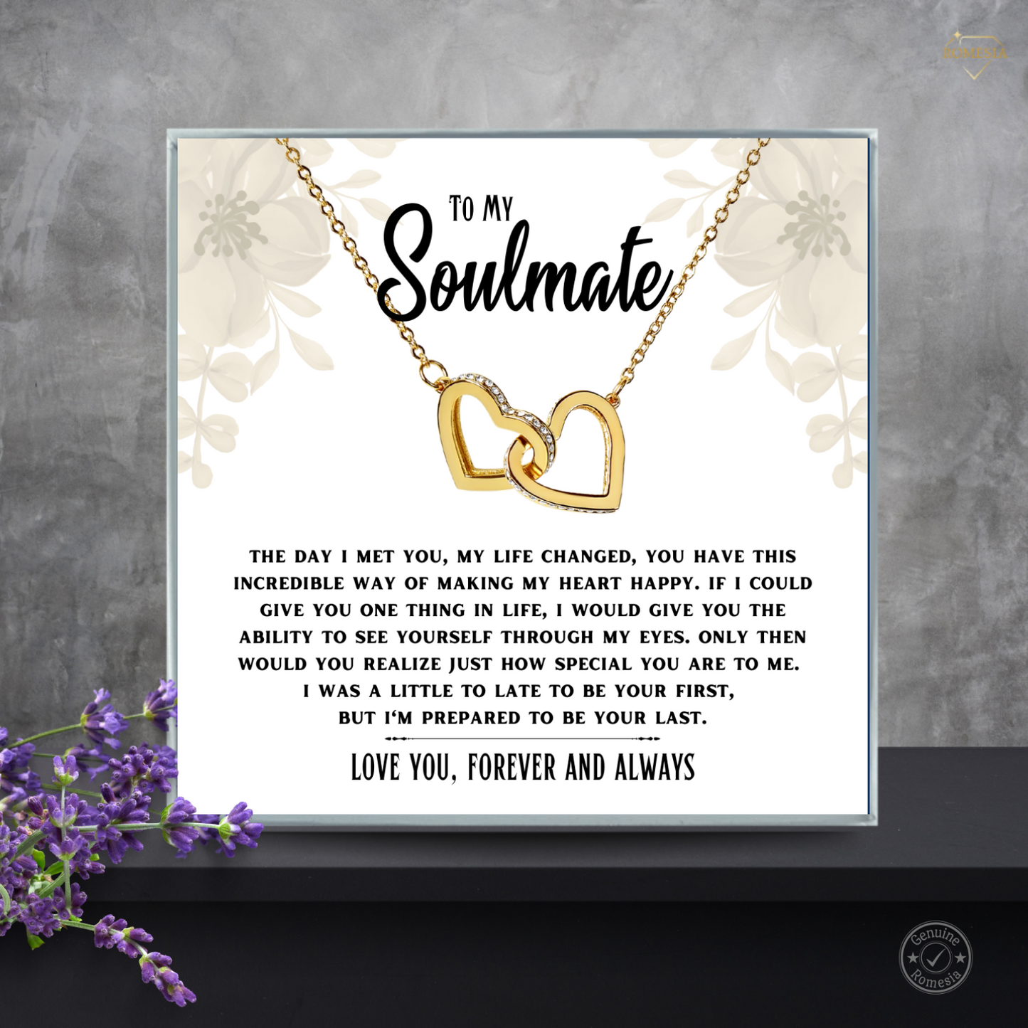 Soulmate-Prepared to be your last- Interlocking Hearts necklace