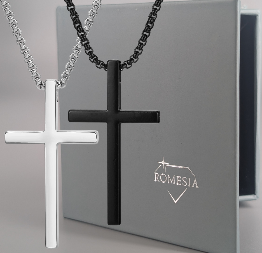 To My Grandson-Believe- Stainless Steel 24"in. cross necklace