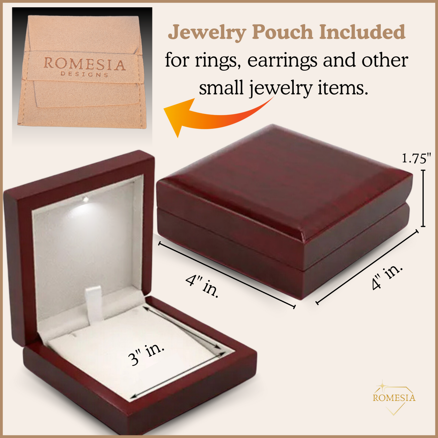 Mahogany Style Gift Box with LED light