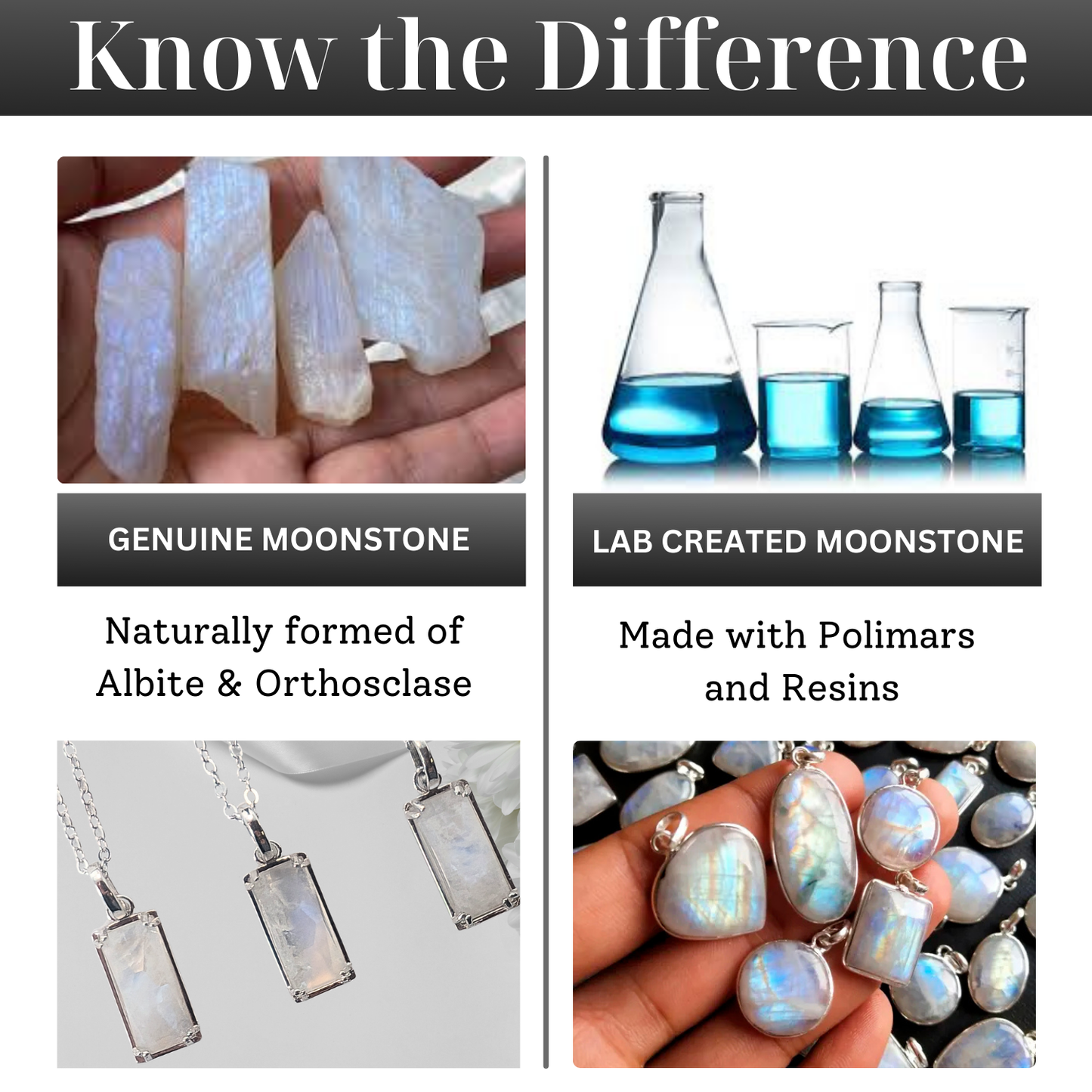 Real Genuine Moonstone -" Sterling Silver Pendent", New Beginnings