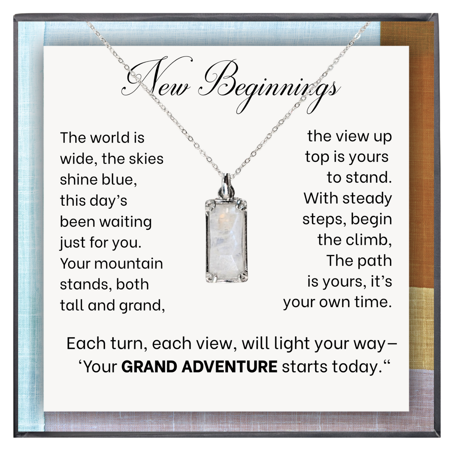 Genuine Moonstone Necklace 925 Sterling Silver-"Grand Adventure"