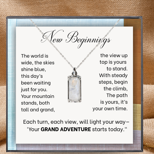 Genuine Moonstone Necklace 925 Sterling Silver-"Grand Adventure"