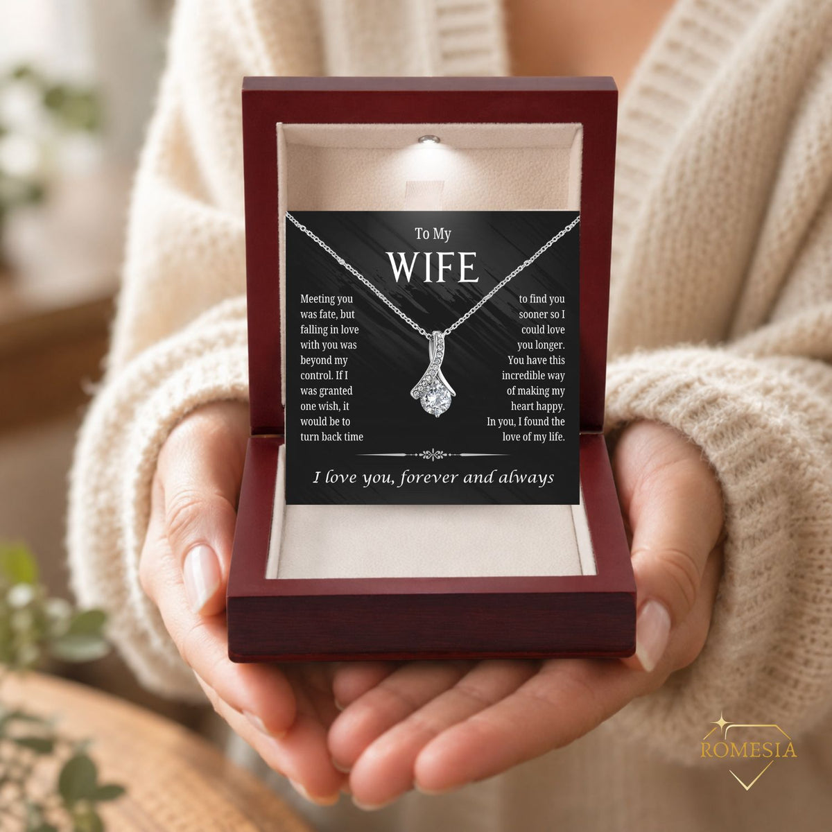 To My Wife Alluring Beauty Pendent- One Wish, Gift for Her