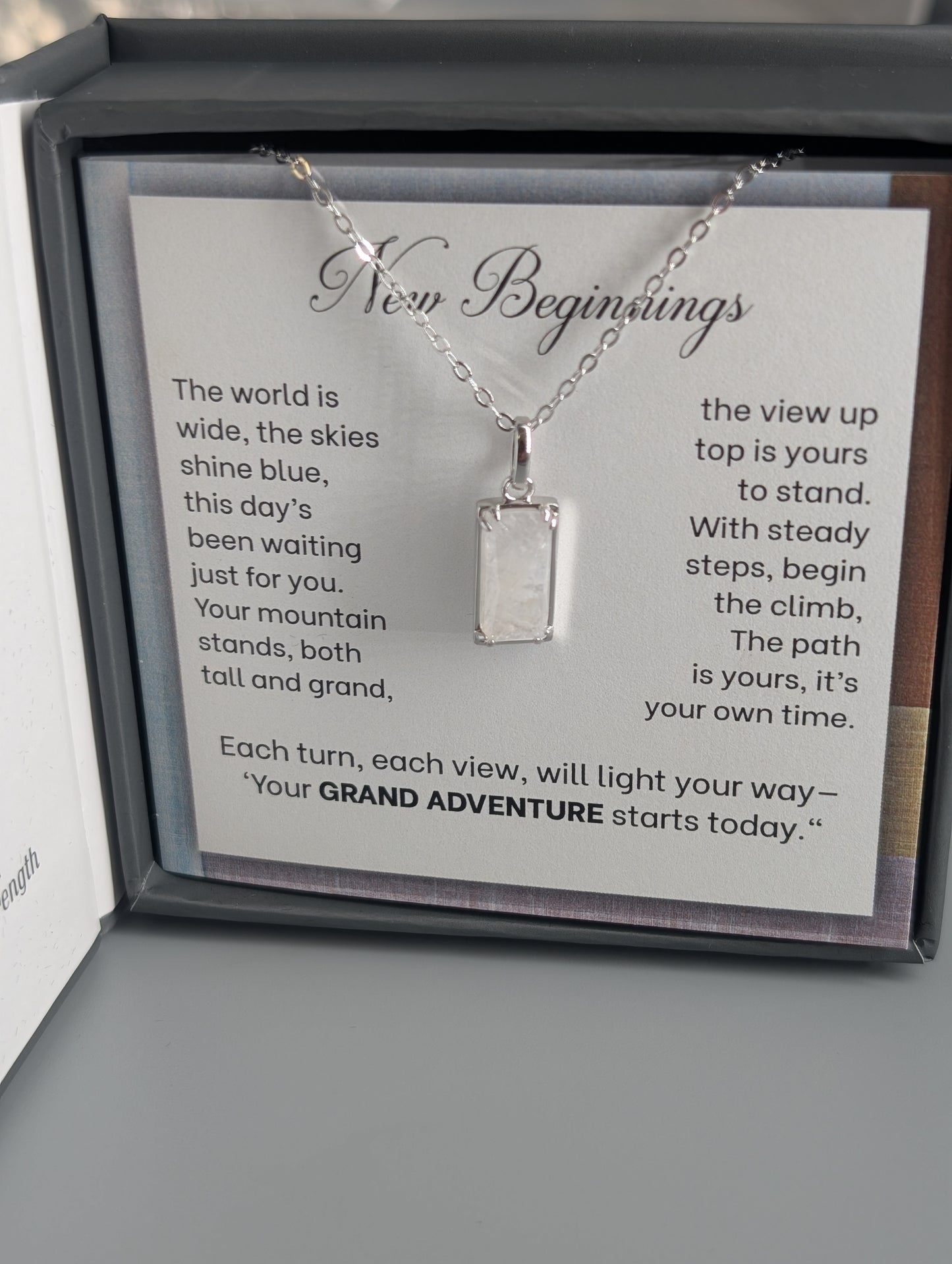 Genuine Moonstone Necklace 925 Sterling Silver-"Grand Adventure"