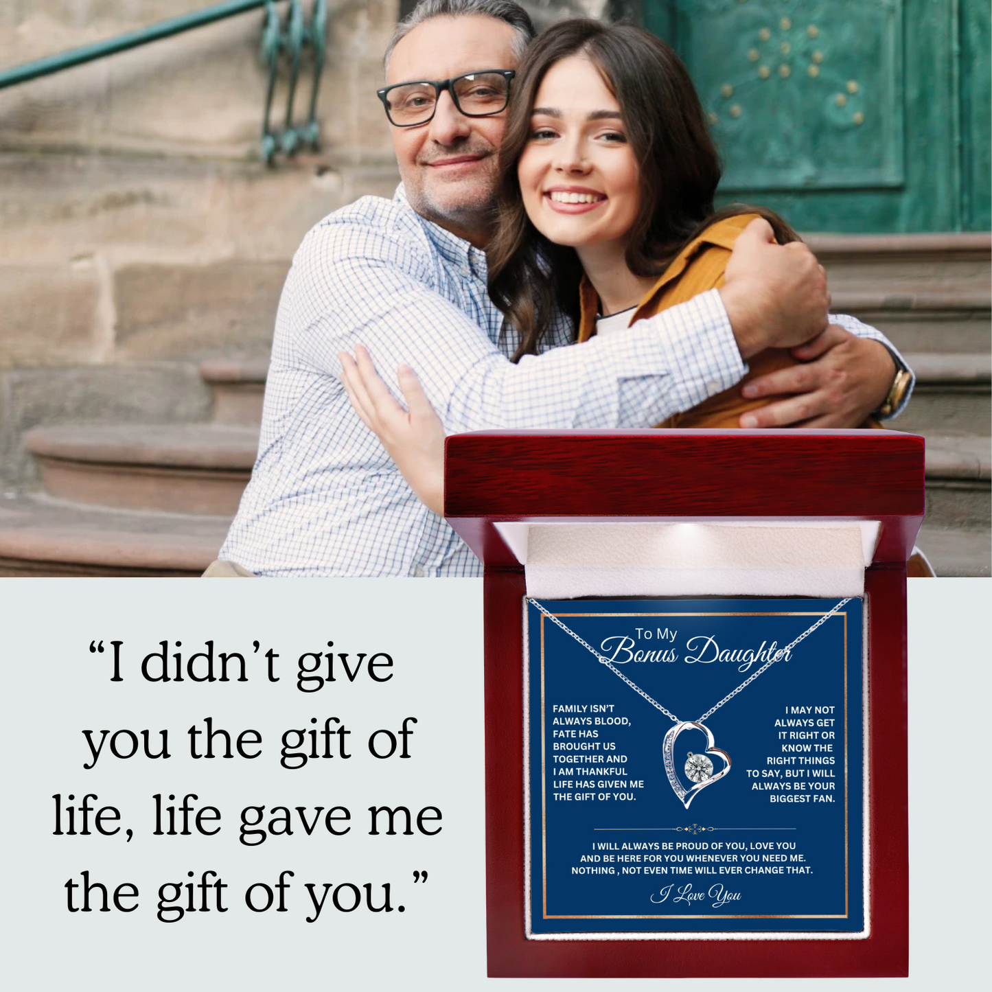 To My Bonus Daughter-Fate has brought us together-Forever Love Necklace