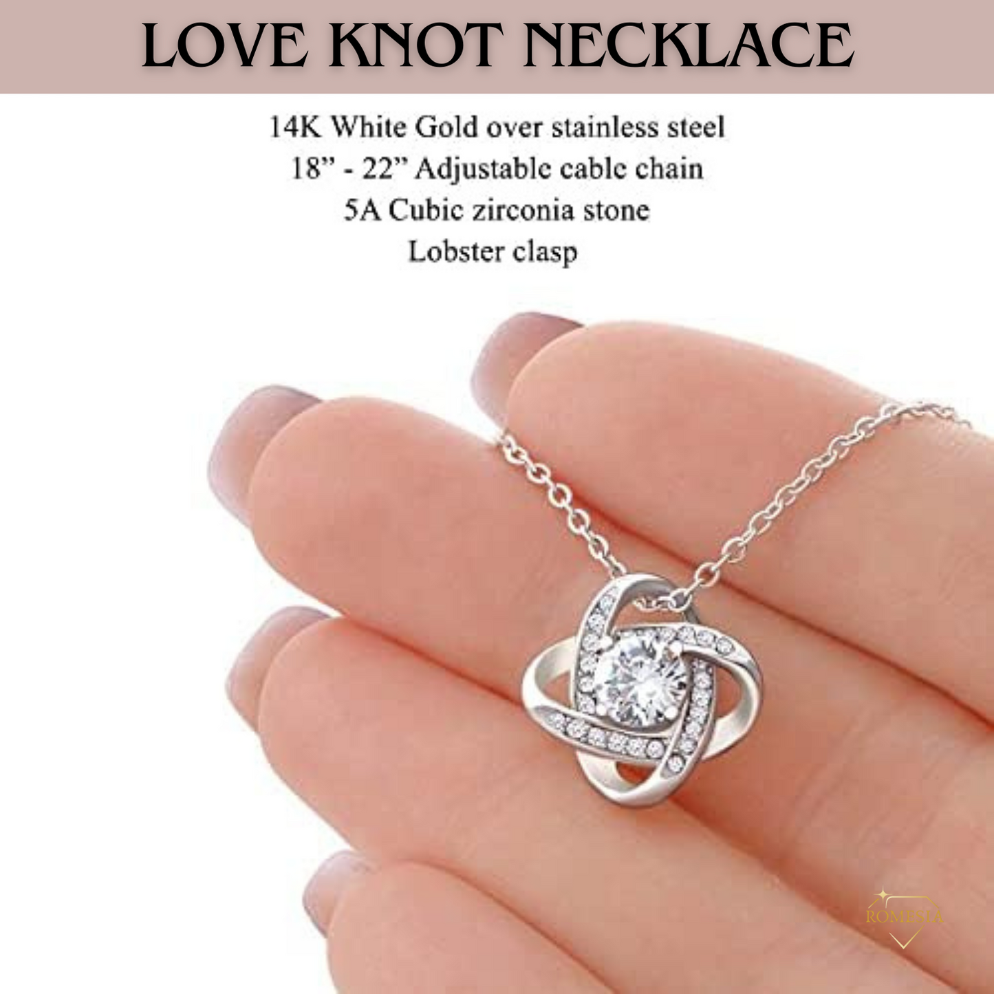 Soulmate-One thing in life-Love Knot Necklace