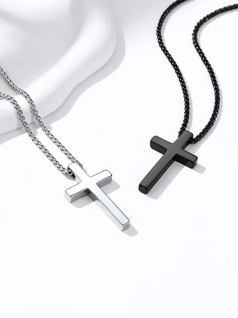To My Grandson-Believe- Stainless Steel Cross Necklace