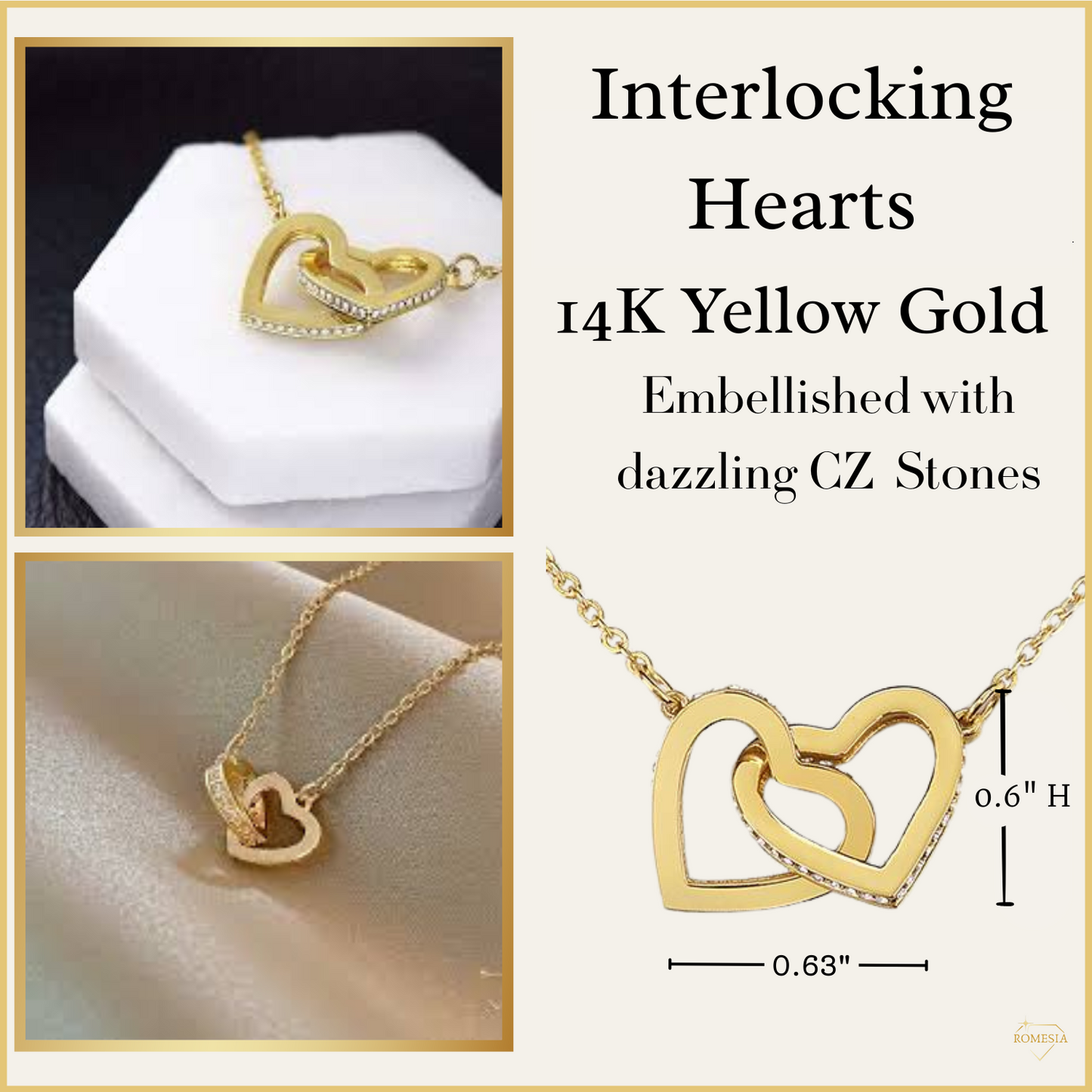 Daughter Necklace from Dad-Fan Hearts-Interlocking Hearts Necklace,Gift for Daughter,Message Card