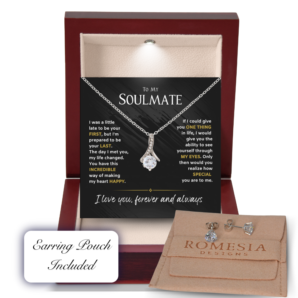 To My Soulmate-Through my eyes-Alluring Beauty Necklace w/Earrings