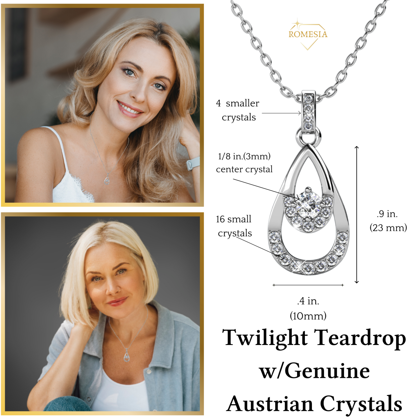 To My Daughter In Law- Daughter In Heart- Twilight Teardrop Necklace