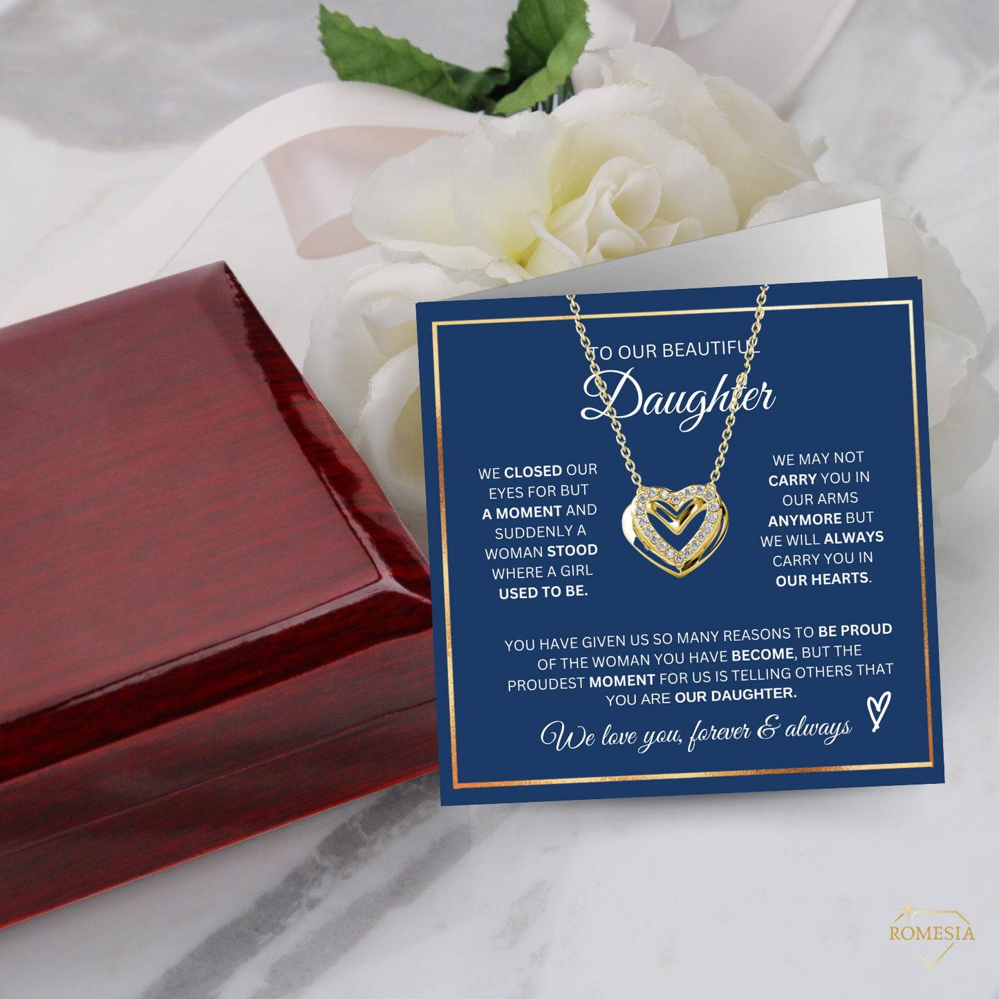 To Our Daughter-Proudest Moment- Psaaionate Hearts Pendent