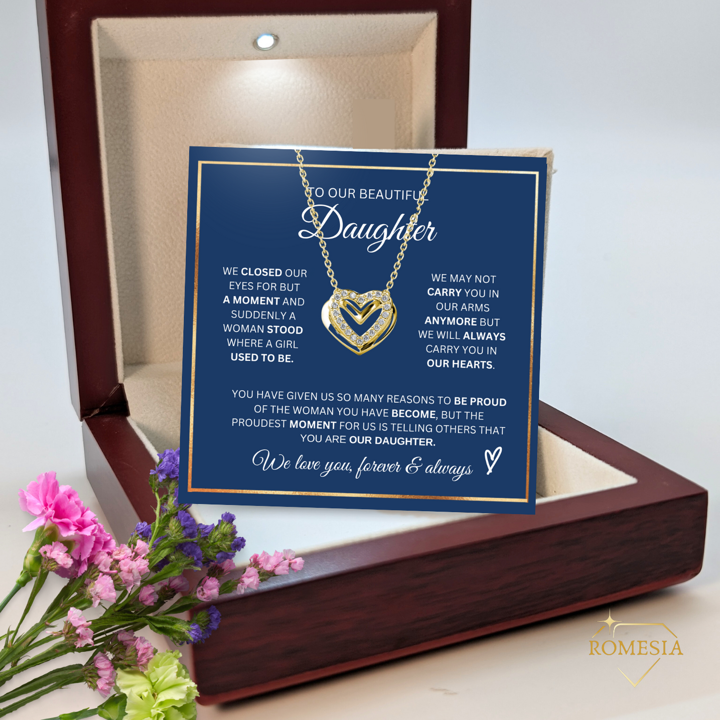 To Our Daughter-Proudest Moment- Psaaionate Hearts Pendent