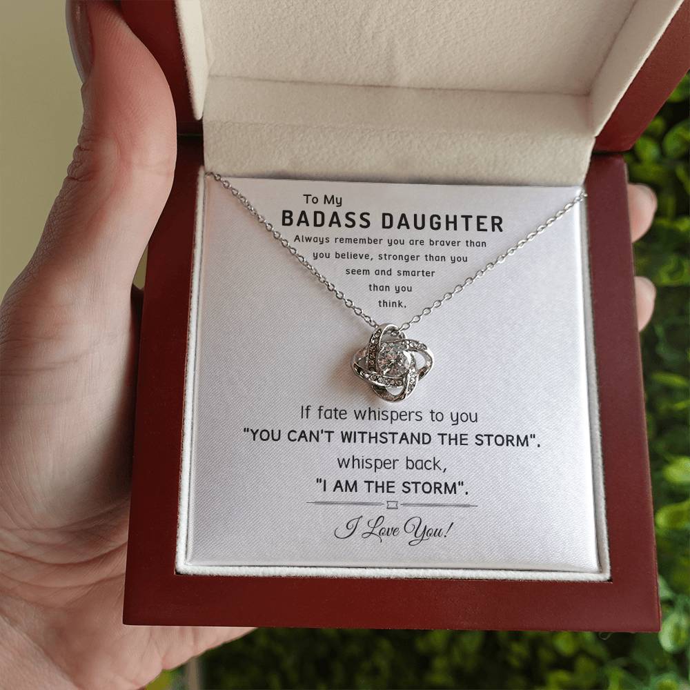 To My Badass Daughter- Love Knot Necklace