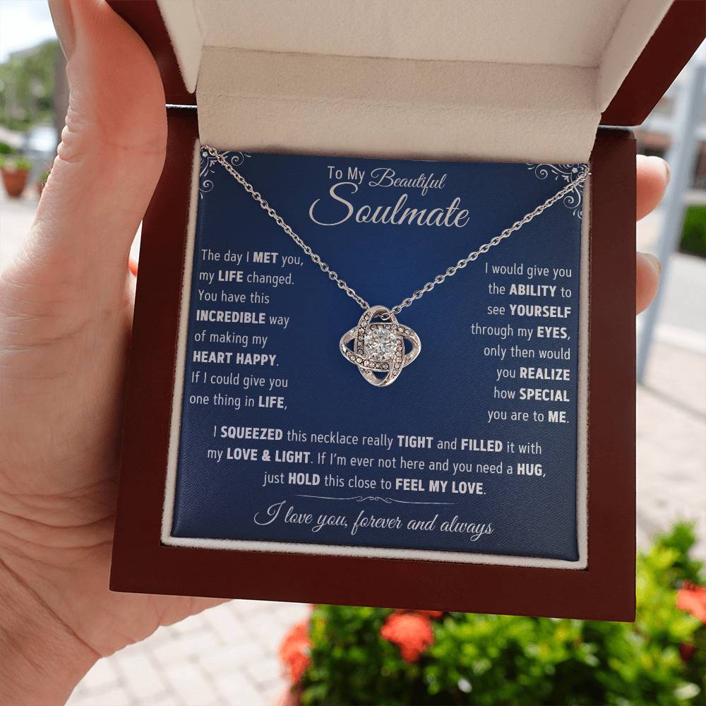 To My Beautiful Soulmate-Best Thing- Love Knot Necklace