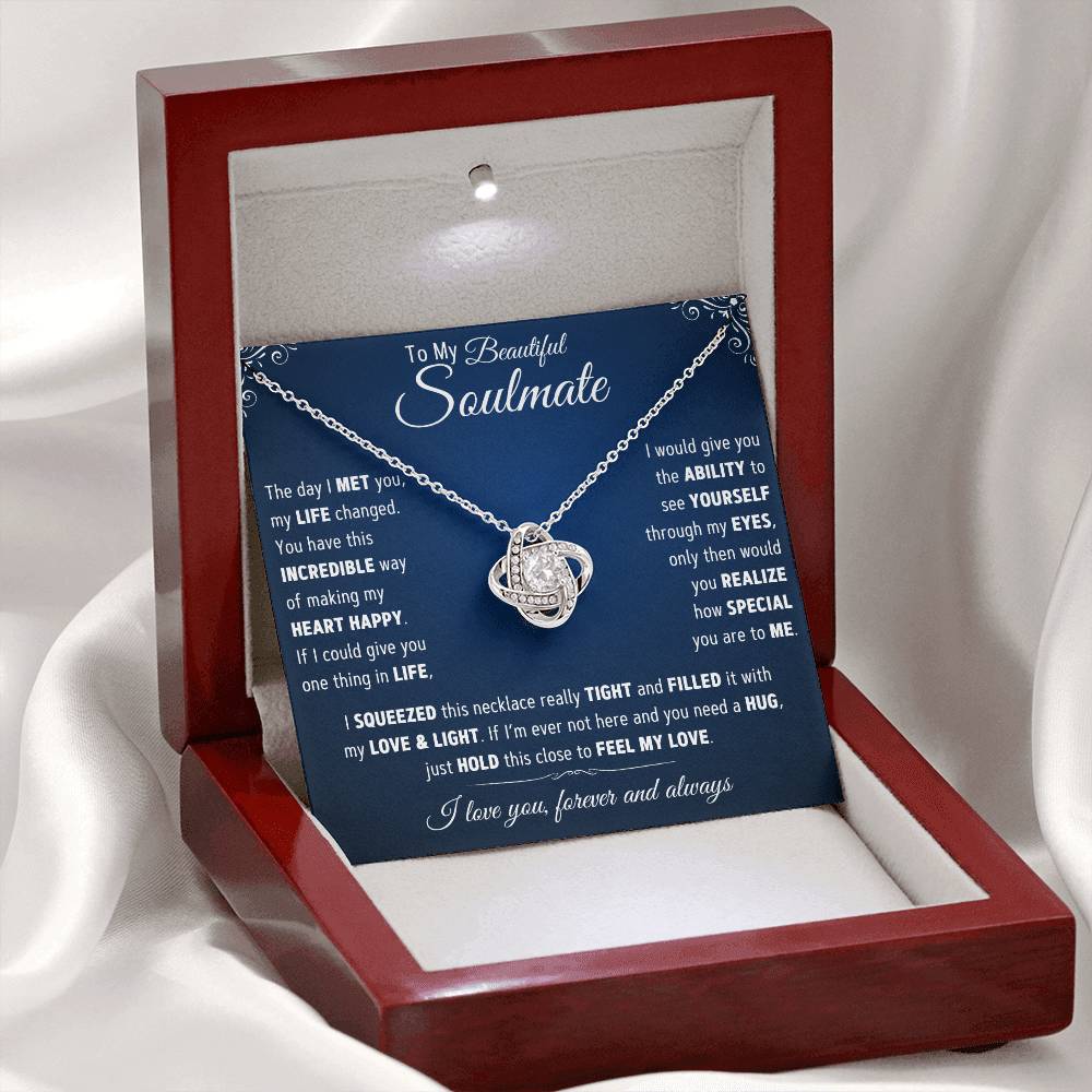 To My Beautiful Soulmate-Best Thing- Love Knot Necklace