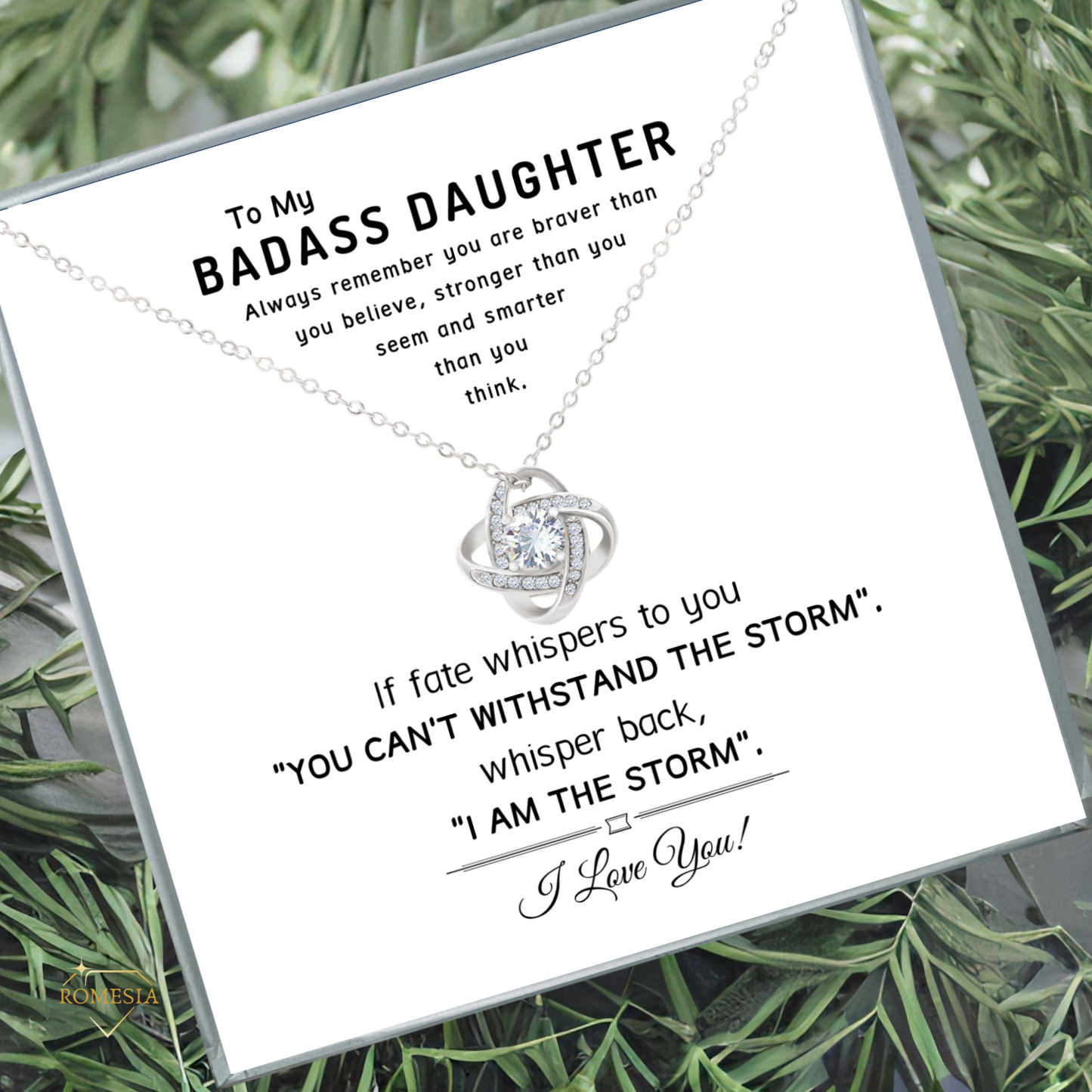 To My Badass Daughter- Love Knot Necklace