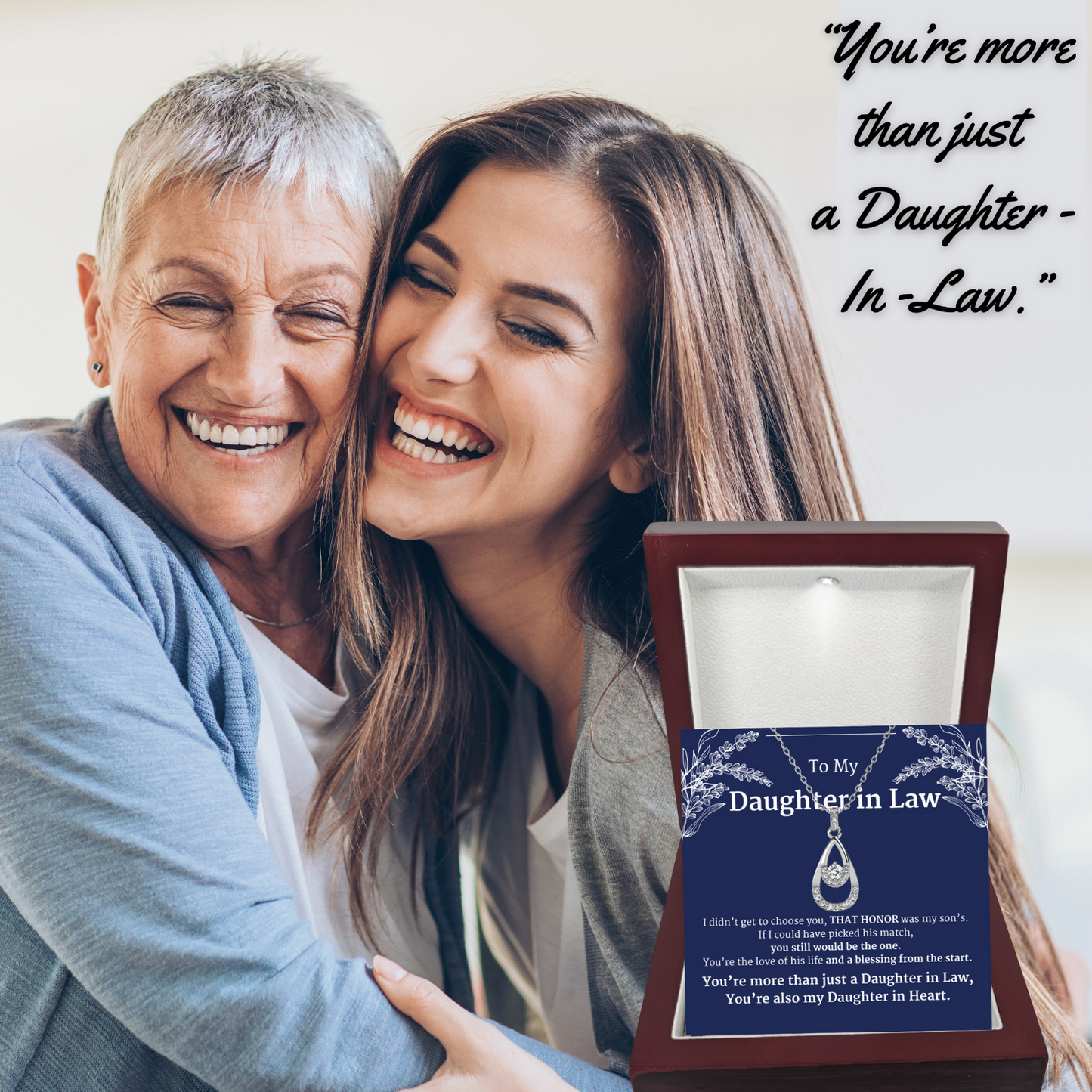 To My Daughter In Law- Daughter In Heart- Twilight Teardrop Necklace