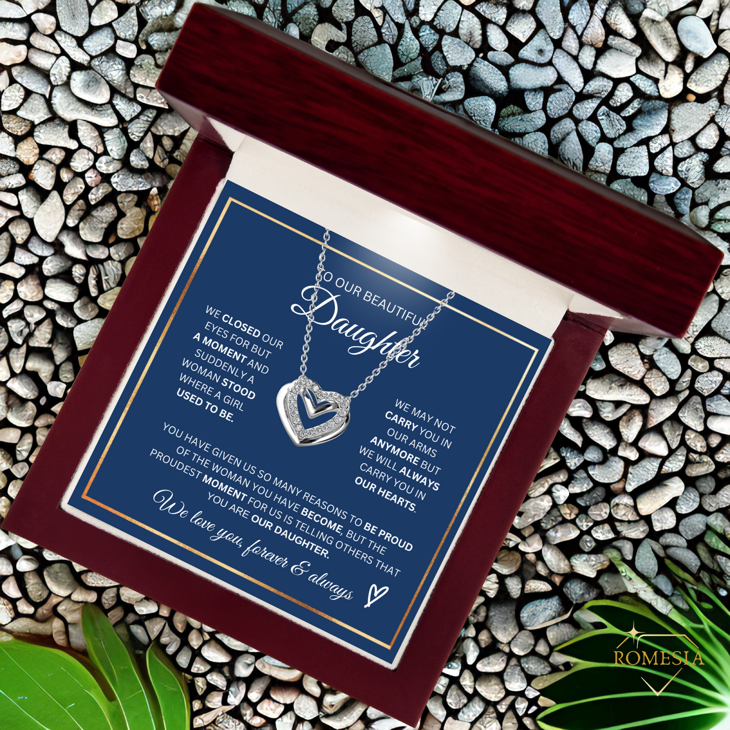 To Our Daughter-Proudest Moment- Psaaionate Hearts Pendent