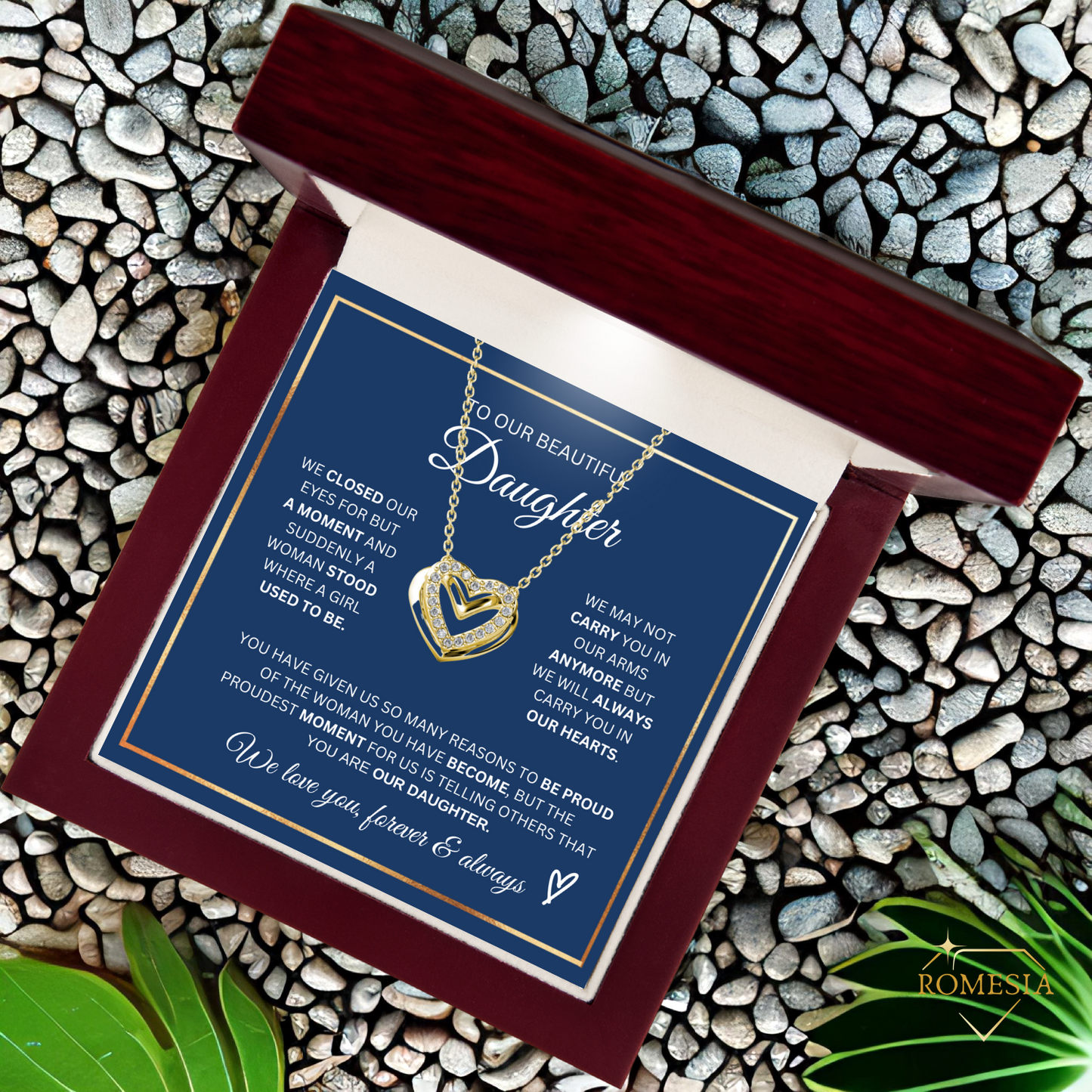To Our Daughter-Proudest Moment- Psaaionate Hearts Pendent