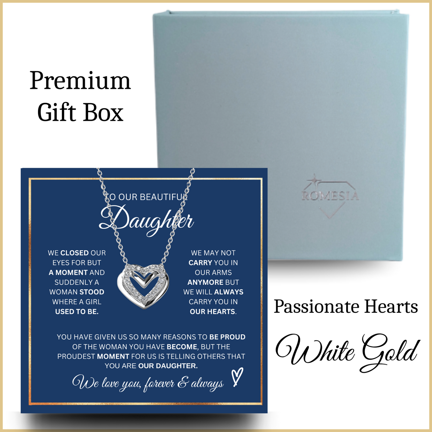 To Our Daughter-Proudest Moment- Psaaionate Hearts Pendent
