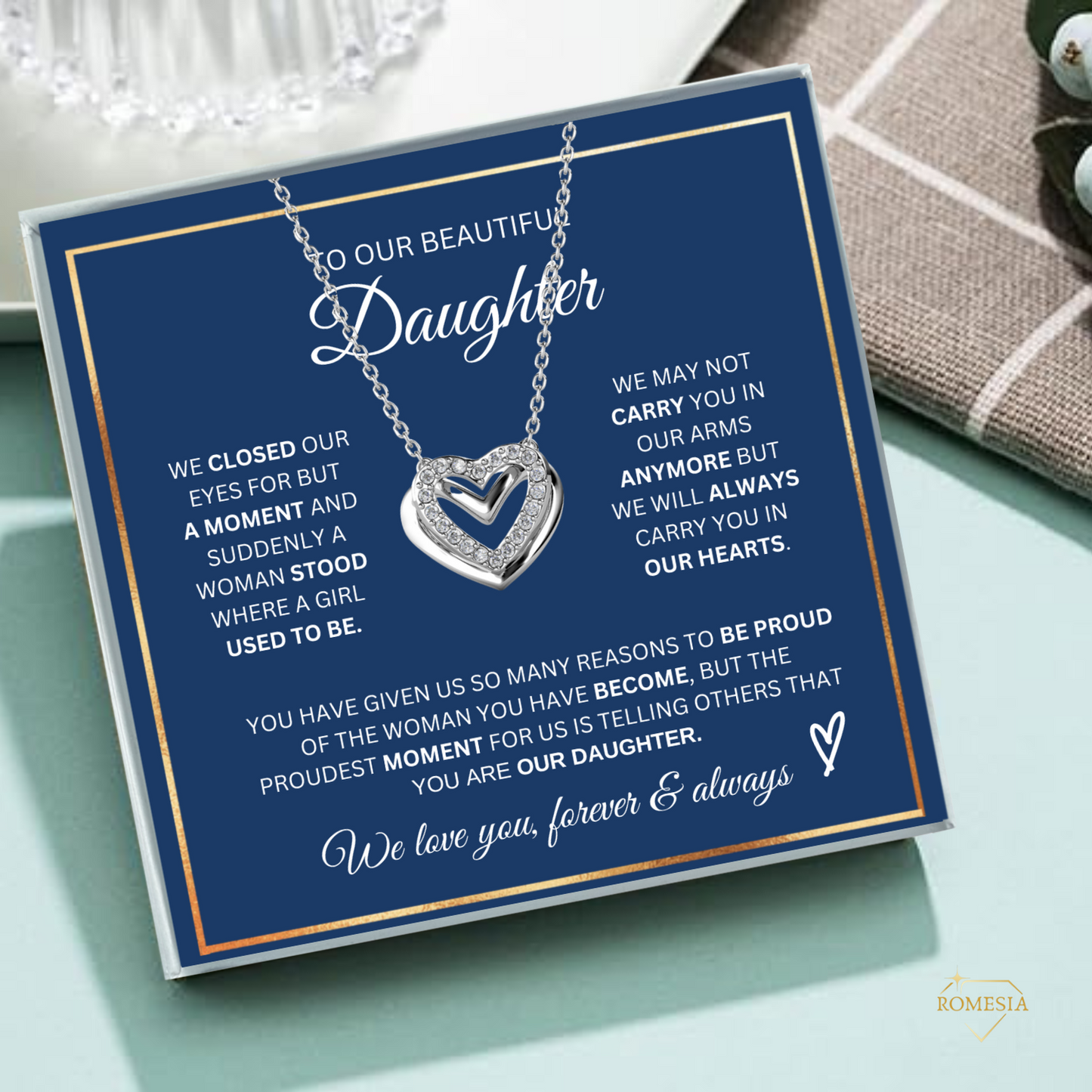 To Our Daughter-Proudest Moment- Psaaionate Hearts Pendent