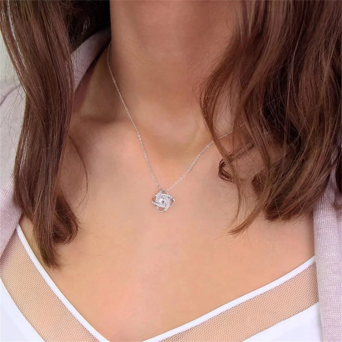 Wife Necklace- My love-Love Knot Necklace. Gift for Wife,Soulmate Gift